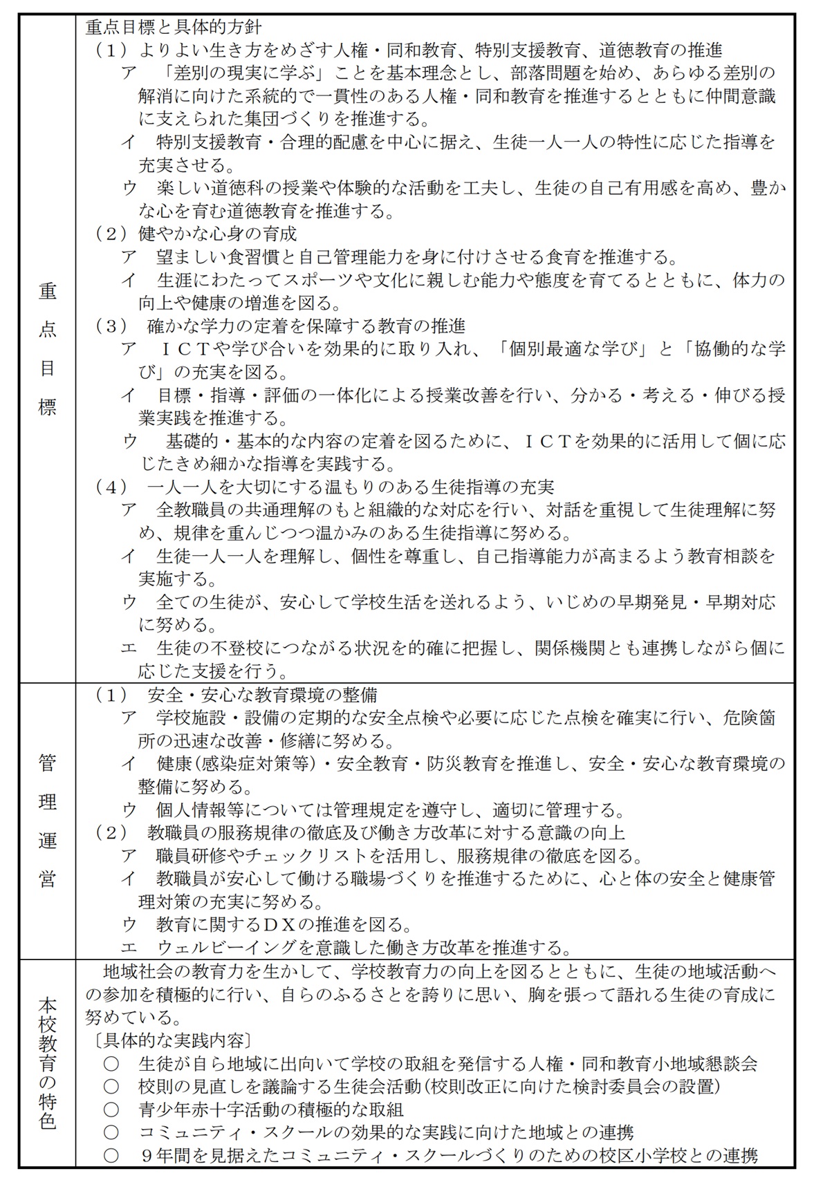 教育計画（HP）